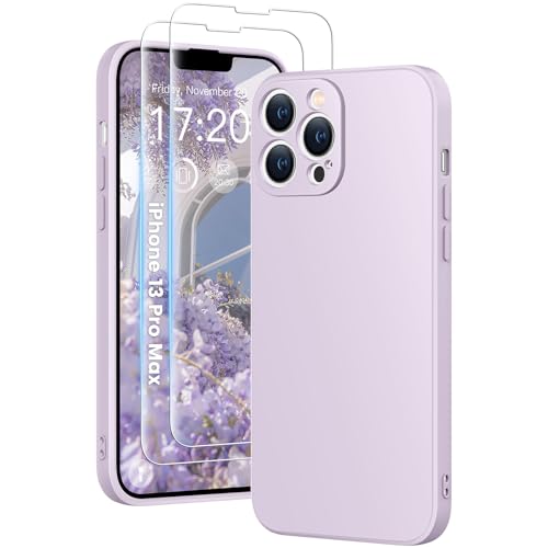 HuwaiH 3 in 1 Hülle für iPhone 13 pro max,Silikon Hülle mit 2 Stück 9H 0.33mm Panzerglas, Upgraded Kameraschutz, Soft Mikrofaserfutter Kratzfeste Stoßfeste Handyhülle für iPhone 13 pro max(violett) HuwaiH 3 in 1 Hülle für iPhone 13 pro max,Silikon Hülle mit 2 Stück 9H 0.33mm Panzerglas, Upgraded Kameraschutz, Soft Mikrofaserfutter Kratzfeste Stoßfeste Handyhülle für iPhone 13 pro max(violett) von HuwaiH