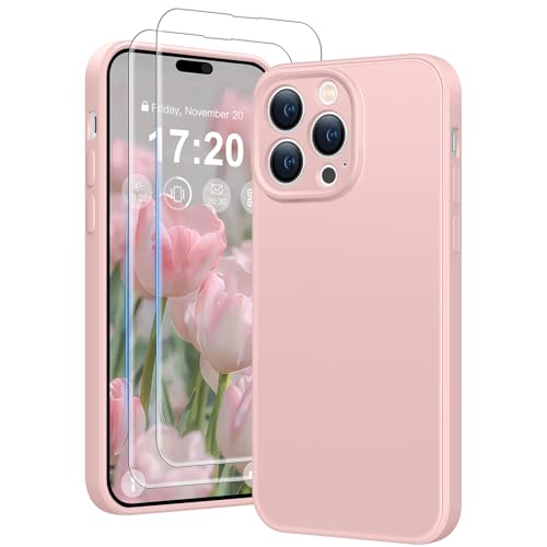 HuwaiH 3 in 1 Hülle für iPhone 14 pro,Liquid Silikon Hülle mit 2 Stück 9H 0.33mm Panzerglas, Upgraded Kameraschutz, Soft Mikrofaserfutter Kratzfeste Stoßfeste Handyhülle für iPhone 14 pro(Rosa) HuwaiH 3 in 1 Hülle für iPhone 14 pro,Liquid Silikon Hülle mit 2 Stück 9H 0.33mm Panzerglas, Upgraded Kameraschutz, Soft Mikrofaserfutter Kratzfeste Stoßfeste Handyhülle für iPhone 14 pro(Rosa) von HuwaiH