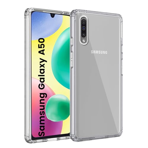 HuwaiH Handyhülle für Samsung Galaxy A50 Hülle, Antikratzer, Anti-Schock, Anti-Rutsch Schutzhülle, Unterstützt kabelloses Laden, Nicht Vergilben Anti-Fingerabdruck Hülle(Transparente) von HuwaiH