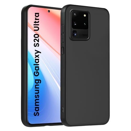 HuwaiH Handyhülle für Samsung Galaxy S20 Ultra Hülle, Anti-Schock, Antikratzer, Anti-Rutsch Schutzhülle, Unterstützt kabelloses Laden, Anti-Fingerabdruck Case für Samsung S20 Ultra(Schwarz) von HuwaiH