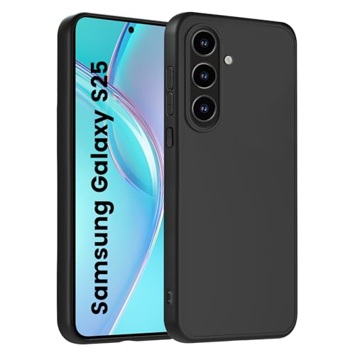 HuwaiH Handyhülle für Samsung Galaxy s25 Hülle, Anti-Schock, Upgraded Kameraschutz, Antikratzer, Anti-Rutsch Schutzhülle, Unterstützt kabelloses Laden, Anti-Fingerabdruck Case für s25(schwarz) von HuwaiH