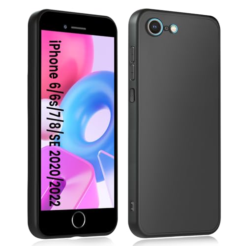 HuwaiH Handyhülle für iPhone 7/8/SE 2020/2022 Hülle, Anti-Rutsch Stoßfest Haltbarkeit Schutzhülle, Anti-Fingerabdruck Weich TPU Case, Rundumschutz, Fallschutz, Passgenau für iPhone SE, Schwarz HuwaiH Handyhülle für iPhone 7/8/SE 2020/2022 Hülle, Anti-Rutsch Stoßfest Haltbarkeit Schutzhülle, Anti-Fingerabdruck Weich TPU Case, Rundumschutz, Fallschutz, Passgenau für iPhone SE, Schwarz von HuwaiH