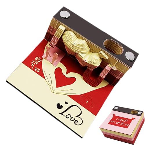Huxibai 3D Haftnotizen,3D Notizblock Kalender | Gravurplaner Mehrzweck Vintage Design Notizblock für Büro Weihnachten Ostern Schreibtisch Huxibai 3D Haftnotizen,3D Notizblock Kalender | Gravurplaner Mehrzweck Vintage Design Notizblock für Büro Weihnachten Ostern Schreibtisch von Huxibai