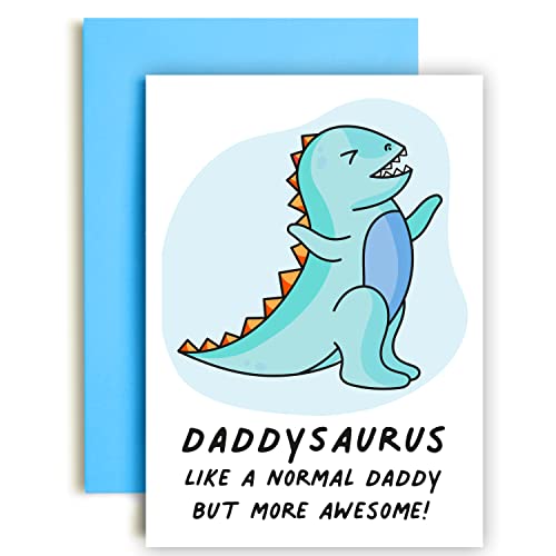 Huxters Dinosaurier Geburtstagskarten Daddysaurus - Premium Grade A5 Happy Birthday Karte für Papa - Vatertagskarte - Leere Innenseite - Papa Karte (Daddysaurus) von Huxters