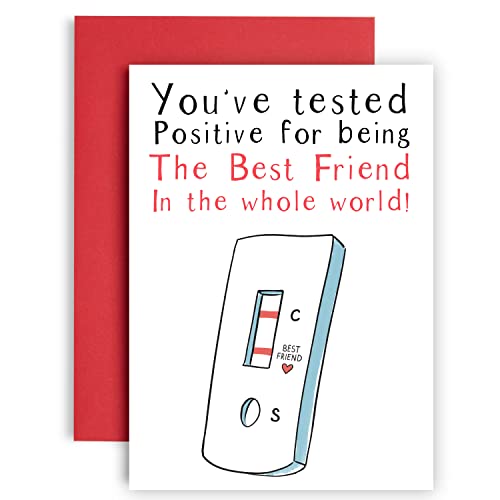 Huxters Geburtstagskarte für Freund - Happy Birthday Card Best Friend - Humorvolle Freund Karte für sie Du hast getestet positive Geburtstagskarte für Beste Freundin - A5 (Freund) von Huxters