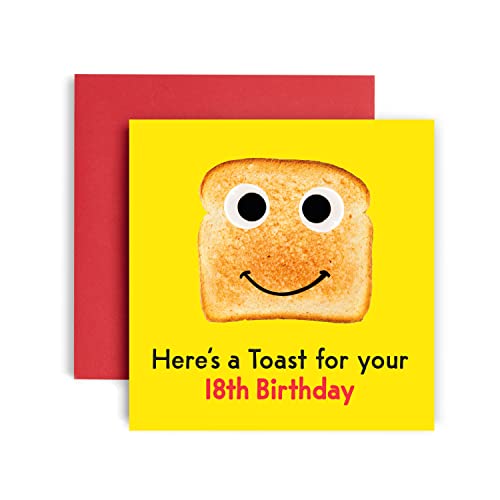 Huxters Geburtstagskarte zum 18. Geburtstag,Lustige Geburtstagskarten für Frauen und Männer,Papier Geburtstagskarte für Sie und Ihn,Carbon Neutral Toast Geburtstagskarte und Umschlag (18.) von Huxters