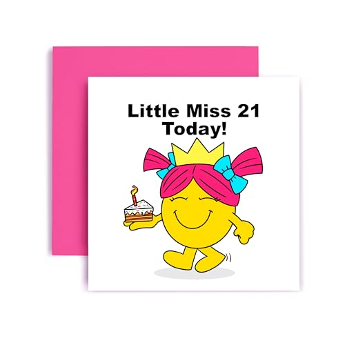 Huxters Geburtstagskarten für sie – Miss 21 Today Lustige Geburtstagskarte für – Freundin, Tochter, Schwester, Nichte, 14,8 cm (ihr 21. Geburtstag) von Huxters