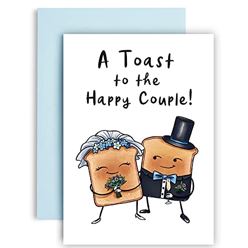 Huxters Hochzeitskarte "A Toast to the Happy Coule", A5, Glückwunschkarte zur Hochzeit, Hochzeitsgeschenke für Paare, lustige Grußkarte, FSC-zertifiziert und nachhaltig von Huxters