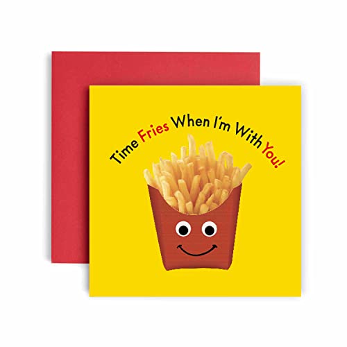 Huxters Jahrestag- und Valentinstagskarte - Zeit Fries with You! Lustige Geburtstagskarten für Sie und Ihn - Geburtstagskarten für Ehemann und Ehefrau - Freund Freundin - 14,8 cm (Pommes Frites) von Huxters