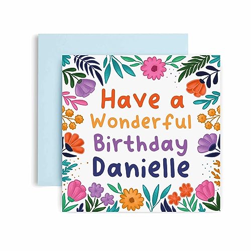 Huxters Personalisierte Geburtstagskarte für Sie - Danielle Floral Geburtstagskarten für Frauen und beste Freundin - Personalisierte Karte für Mama oder Tochter, Schwester oder Tante - Geschenkkarten von Huxters