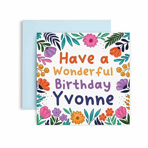 Huxters Personalisierte Geburtstagskarte für Sie - Yvonne Floral Geburtstagskarten für Frauen und beste Freundin - Personalisierte Karte für Mama oder Tochter Schwester oder Tante - Geschenkkarten für von Huxters