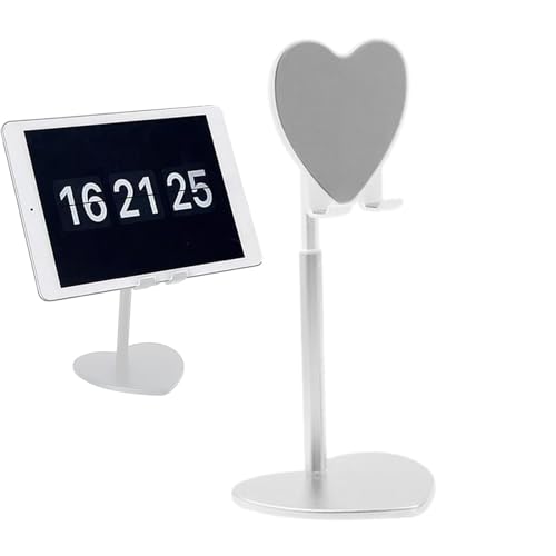 Desktop-Tablet-Halterung, herzförmiger Desktop-Handy-Tablet-Halter, Metall, Teleskop-verstellbarer Telefonständer für Schreibtisch, Handyhalterung für Arbeitsplatz, Tablet-Ständer für Handy von Huyeruie