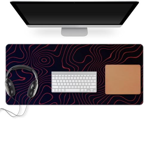 Große Unterlage für den Schreibtisch, rutschfeste Unterseite, PC-Schreibtischmatte, 80 x 30 cm, rutschfeste Unterseite aus Gummi, Arbeitstisch, PC-Schreibtischmatte, faltbar für Spiel-PC von Huyeruie