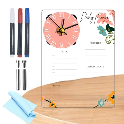 Magnetischer Wochenplaner – Wochenplaner Whiteboard | trocken abwischbarer Mahlzeitenplaner | trocken abwischbarer Kalender | Acryl-Mahlzeitenplaner | trocken abwischbarer Planer Wochenkalender | von Huyeruie