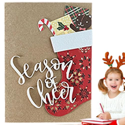 Weihnachtskarten mit Umschlägen, Weihnachtsgrußkarten, tragbare Weihnachtskarten mit Umschlägen für Familie, Kinder, Freunde von Huyeruie