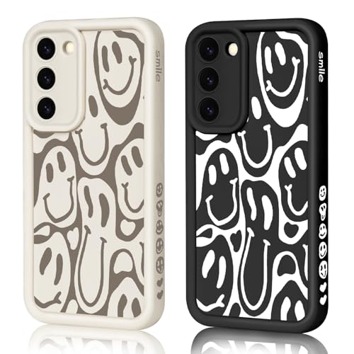 HuyxyTec 2 Stück Handyhülle für Samsung Galaxy S22 Plus Hülle Aesthetic Smiley mit Muster Matte Case Frauen Mädchen, Weich TPU Schutzhülle Stoßfest Bumper Case für Samsung Galaxy S22 Plus, 03 HuyxyTec 2 Stück Handyhülle für Samsung Galaxy S22 Plus Hülle Aesthetic Smiley mit Muster Matte Case Frauen Mädchen, Weich TPU Schutzhülle Stoßfest Bumper Case für Samsung Galaxy S22 Plus, 03 von HuyxyTec