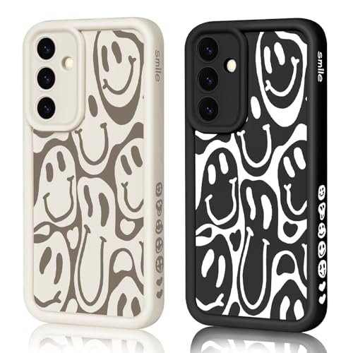 HuyxyTec 2 Stück Handyhülle für Samsung Galaxy S24 FE Hülle Aesthetic Smiley mit Muster Matte Case Frauen Mädchen, Weich TPU Schutzhülle Stoßfest Bumper Case für Samsung Galaxy S24 FE, 03 HuyxyTec 2 Stück Handyhülle für Samsung Galaxy S24 FE Hülle Aesthetic Smiley mit Muster Matte Case Frauen Mädchen, Weich TPU Schutzhülle Stoßfest Bumper Case für Samsung Galaxy S24 FE, 03 von HuyxyTec