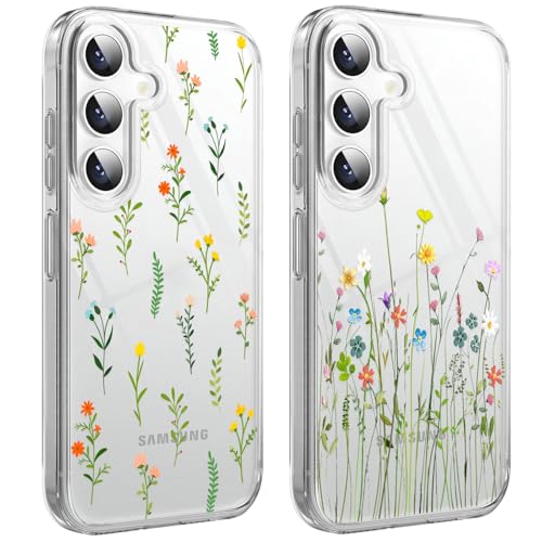 HuyxyTec 2 Stück Handyhülle für Samsung Galaxy S25 Hülle, Transparente Klares mit Case Muster Frauen Mädchen Aesthetic, Durchsichtig Dünn PC Stoßfest Kratzfest Anti-Gelb Case für Samsung S25, 03 HuyxyTec 2 Stück Handyhülle für Samsung Galaxy S25 Hülle, Transparente Klares mit Case Muster Frauen Mädchen Aesthetic, Durchsichtig Dünn PC Stoßfest Kratzfest Anti-Gelb Case für Samsung S25, 03 von HuyxyTec