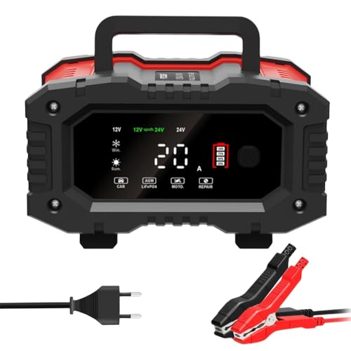 Huzoomtoyz 20A Autobatterie Ladegerät12V 24V Intelligentes KFZ Batterieladegerät mit 9-Stufen-Ladung LCD-Display für Auto LKW Motorrad Boot Kompatibel mit Blei-Säure AGM EFB LiFePO4 Batterien Huzoomtoyz 20A Autobatterie Ladegerät12V 24V Intelligentes KFZ Batterieladegerät mit 9-Stufen-Ladung LCD-Display für Auto LKW Motorrad Boot Kompatibel mit Blei-Säure AGM EFB LiFePO4 Batterien von Huzoomtoyz