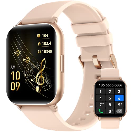 Smart Watch (Anruf annehmen/wählen), 4,9 cm (1,9 Zoll) Voll-Touchscreen, Smartwatch für Android- und iOS-Telefone mit Herzfrequenz- und Schlafüberwachung, Multi-Sport-Modi, Sprachassistent, von Hvlgmrc