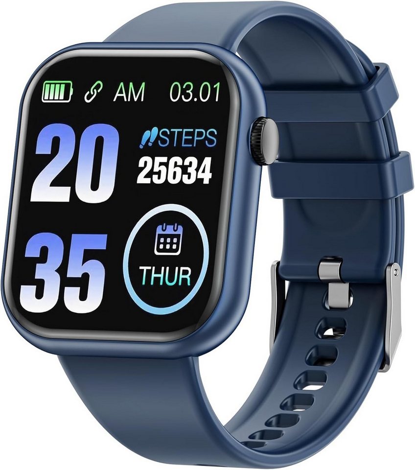 Hwagol Fur Damen Herren mit Bluetooth Anrufe, Smartwatch (1.85 Zoll, Android/iOS), mit 140+ Sportmodi SpO2 Pulsuhr Schlafmonitor Schrittzähler von Hwagol