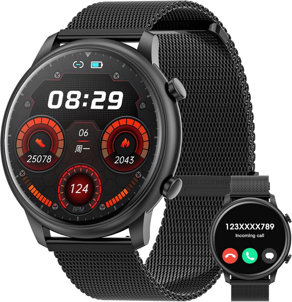 Hwagol Sportuhr mit Pulsfrequenz Fitnessuhr,DIY Zifferblatt,Schlafüberwachung Smartwatch (Android, iOS), mit schrittzähler und sportmodi mit langer akkulaufzeit und bedienung von Hwagol
