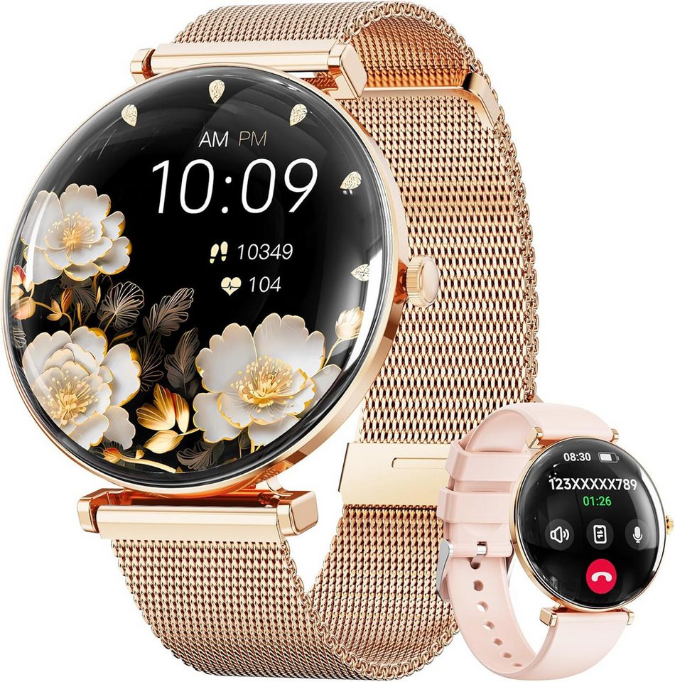 Hwagol mit Fitnessuhr, DIY Zifferblatt, Schlafüberwachung, Schrittzähler Smartwatch (1,43 cm, Android, iOS), mit schlaf und herzfrequenzmonitor 150 sportmodi und ip68 wasserschutz von Hwagol