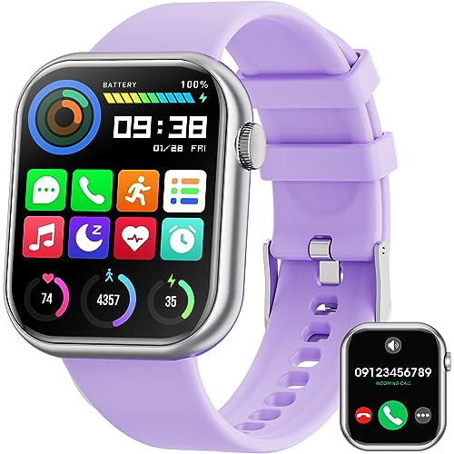 Smartwatch Damen Herren, 1.85" Zoll Touchscreen Smart Watch mit Bluetooth Anrufe, Uhr Damen Herren mit 140+ Sportmodi SpO2 Pulsuhr Schlafmonitor Schrittzähler, Armbanduhr für iOS Android von Hwagol