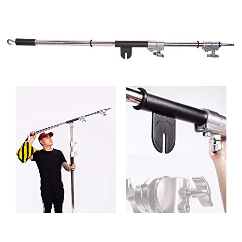 Metal Heavy Galgen für Lichtstativ und C-Stativ Silber Auslegearm 124-215cm, Verstellbarer Querstangen Haltearm für Fotografie Softbox, Reflektor von Hwamart