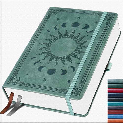 HwxBen Bullet Dotted Journal, Gepunktetes Notizbuch, 256 Seiten, 135gsm Tintenfestes Papier, PU Hard Cover, Elastisches Band, Innentasche, Für Arbeit, Büro und Schule, 19 x 25 cm (Premium Grau) von HwxBen