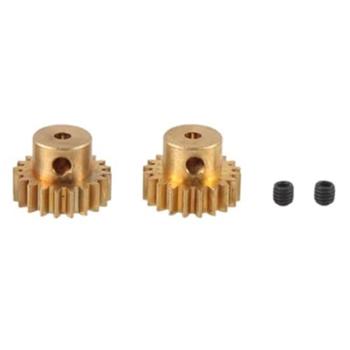 Hxhsgmeh 2 STK 2,3 mm Welle Messing Ritzel Motorgetriebe 20T 48DP M0.6 M0.8 für 1/12 1/16 RC Auto 7075 - Redcat 370/380/390 von Hxhsgmeh