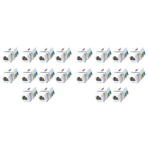 Hxhsgmeh 20 Stück Cat6-Buchsen, Ethernet-Punch-Down-Anschluss, Wandadapter, 90-Grad-Modulkoppler, Kompatibel mit für Cat5/5e/6 Hxhsgmeh 20 Stück Cat6-Buchsen, Ethernet-Punch-Down-Anschluss, Wandadapter, 90-Grad-Modulkoppler, Kompatibel mit für Cat5/5e/6 von Hxhsgmeh