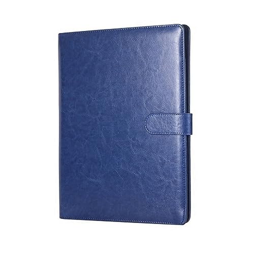 Hxhsgmeh A4-Ledermappe, Multifunktionale Business-Vertragsmappe mit Notizen, Business-Briefpapiermappe, Blau von Hxhsgmeh