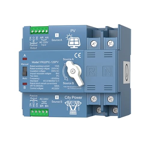 Hxhsgmeh ATS Doppelstromautomatik für Generator oder PV- Zur Netzwechselstrom-Umschaltung Solarwechselrichter 2P100A Hxhsgmeh ATS Doppelstromautomatik für Generator oder PV- Zur Netzwechselstrom-Umschaltung Solarwechselrichter 2P100A von Hxhsgmeh