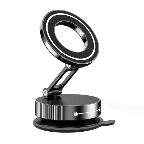 Hxhsgmeh Autohalterung Vakuum Magnet Halterung Faltbarer Ständer mit Starkem Saugnapf und Metallscharnieren für Handy Schwarz Hxhsgmeh Autohalterung Vakuum Magnet Halterung Faltbarer Ständer mit Starkem Saugnapf und Metallscharnieren für Handy Schwarz von Hxhsgmeh