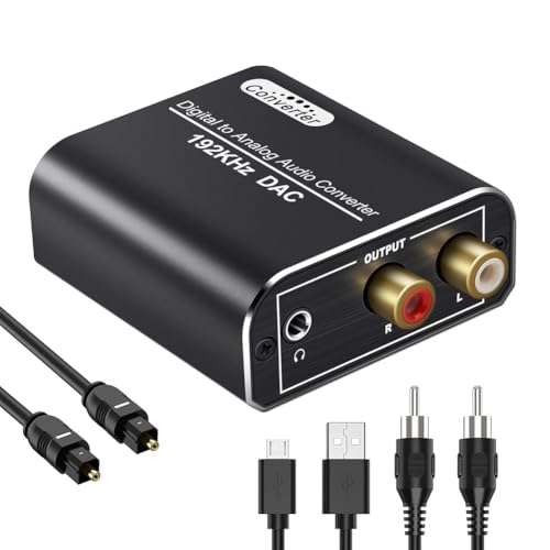 Hxhsgmeh Digital-Analog-Audiokonverter, 192 KHz, Digital, Koaxial und Optisch, mit Optischem Kabel für HDTV-Heimkinosysteme Hxhsgmeh Digital-Analog-Audiokonverter, 192 KHz, Digital, Koaxial und Optisch, mit Optischem Kabel für HDTV-Heimkinosysteme von Hxhsgmeh