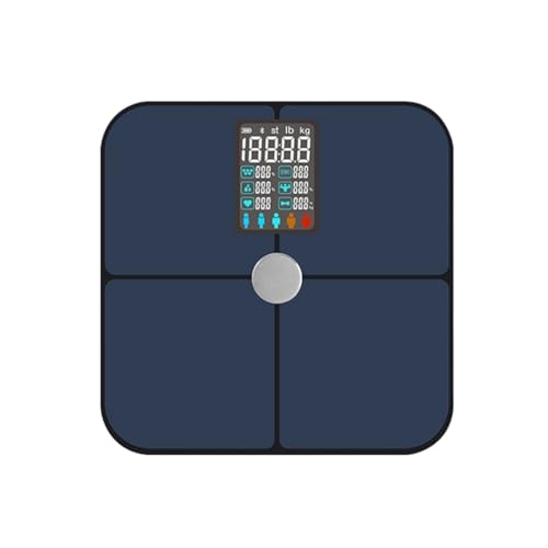 Hxhsgmeh Intelligente ITO-Herzfrequenzwaage, Großes Display, Digitale Smart-Waage Zur Ganzkörpergewichts-Fettmessung für Badezimmer, Frauen und Männer von Hxhsgmeh