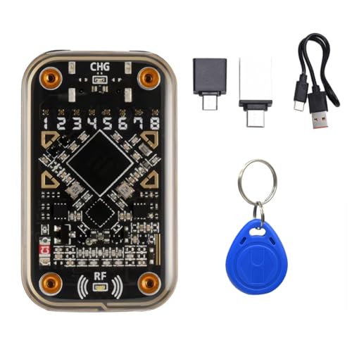 Hxhsgmeh Kontaktloser Smartcard-Emulator, RFID-Smart-Chip-Lesegerät + T5577-Schlüsselanhänger, Kompatibel mit NFC-Lese-/Schreibgerät Hxhsgmeh Kontaktloser Smartcard-Emulator, RFID-Smart-Chip-Lesegerät + T5577-Schlüsselanhänger, Kompatibel mit NFC-Lese-/Schreibgerät von Hxhsgmeh
