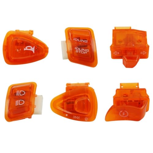 Hxhsgmeh Moped Roller Schalter Taste für GY6 50cc 125cc 150cc ATV Moped Roller Motorrad Hupe Dimmer Lenkerschalter Orange von Hxhsgmeh