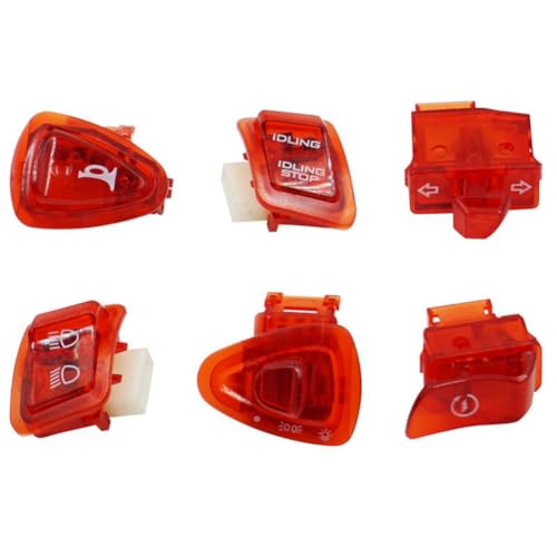 Hxhsgmeh Moped Roller Schalterknopf für GY6 50cc 125cc 150cc ATV Moped Roller Motorrad Hupe Dimmschalter Rot Hxhsgmeh Moped Roller Schalterknopf für GY6 50cc 125cc 150cc ATV Moped Roller Motorrad Hupe Dimmschalter Rot von Hxhsgmeh