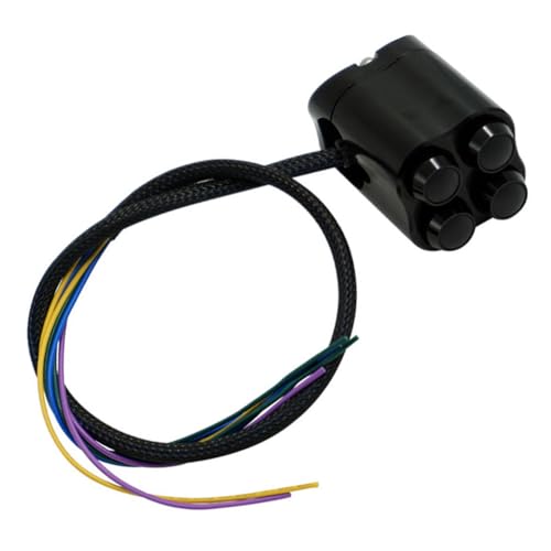 Hxhsgmeh Multifunktionaler Lenkerschalter für Motorräder, Passend für 28 mm Lenker, Steuerschalter, Start, Hupe, Licht, Blinker, Schwarz von Hxhsgmeh