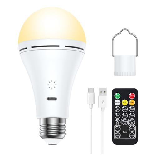 Hxhsgmeh Smart Touch Dimmen Kabellose USB-Wiederaufladbare LED-Glühbirne 3 Farbtemperatur Fernbedienung Timer Schalter für Den Außenbereich Zuhause 1 Stück Hxhsgmeh Smart Touch Dimmen Kabellose USB-Wiederaufladbare LED-Glühbirne 3 Farbtemperatur Fernbedienung Timer Schalter für Den Außenbereich Zuhause 1 Stück von Hxhsgmeh