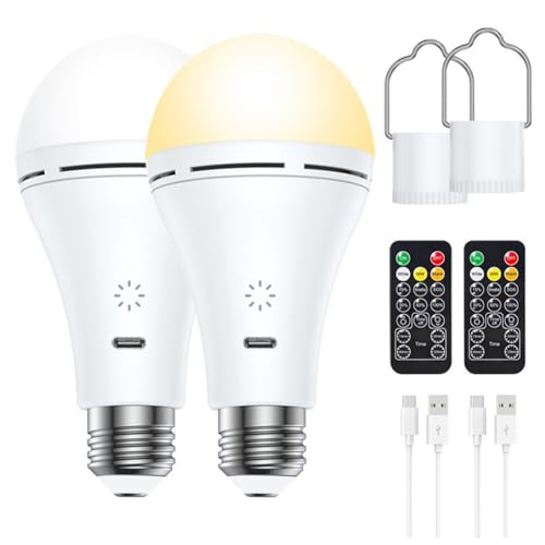 Hxhsgmeh Smart Touch Dimmen Wireless USB Wiederaufladbare LED-Glühlampe 3 Farbtemperaturen Fernbedienung Timing-Schalter für Zuhause im Freien 2 Stück Hxhsgmeh Smart Touch Dimmen Wireless USB Wiederaufladbare LED-Glühlampe 3 Farbtemperaturen Fernbedienung Timing-Schalter für Zuhause im Freien 2 Stück von Hxhsgmeh