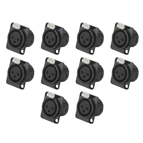 Hxhsgmeh Typ D-Stecker auf Buchse 3-Polig XLR-Buchse-Adapter-Steckverbinder, Steckverbinder, Balance-Male-Schweißhalterung für XLR-Terminal von Hxhsgmeh