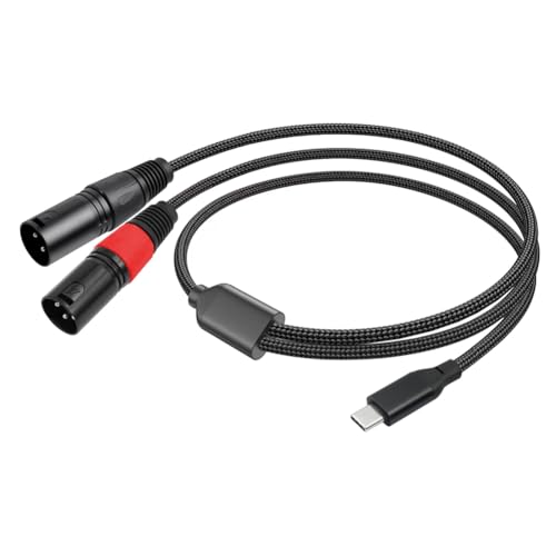 Hxhsgmeh USB Typ C Stecker auf 2 XLR Stecker Verstärker Stereo Audio Kabel 32Bit/384Khz für Smartphones Laptop 2 Meter von Hxhsgmeh