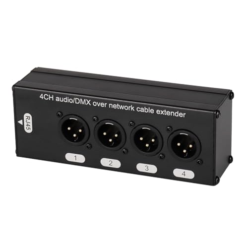 Hxhsgmeh XLR-Netzwerk-Port-Erweiterungsbox 4-Fach XLR-Netzwerkverlängerung für Bühnenklang- und Beleuchtungssysteme für Aufnahmestudios Männlich und Weiblich von Hxhsgmeh