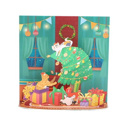3D-Weihnachtskarte, handgefertigt, Popup-Grußkarten für Feiertage, Winter 3D-Weihnachtskarte, handgefertigt, Popup-Grußkarten für Feiertage, Winter von Hxyxbnhno