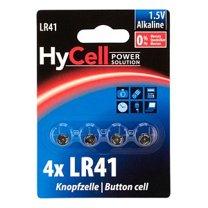 4 HyCell Knopfzellen LR41 1,5 V von HyCell