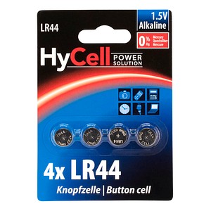 4 HyCell Knopfzellen LR44 1,5 V von HyCell