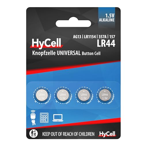 HYCELL 1516-0024 Alkaline Knopfzelle, 4x LR44 1,5V von HyCell